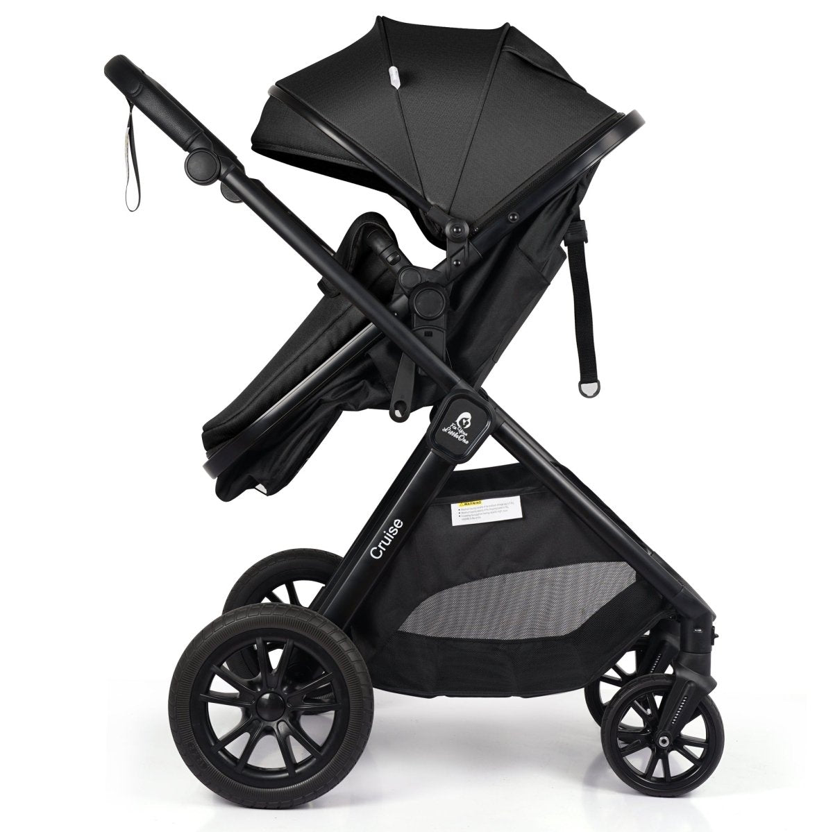 For Your Little One Cruise 3 In 1 Travel System With i-Size Car Seat - Eclipse Black (Free Cupholder / Seat Liner Included!)