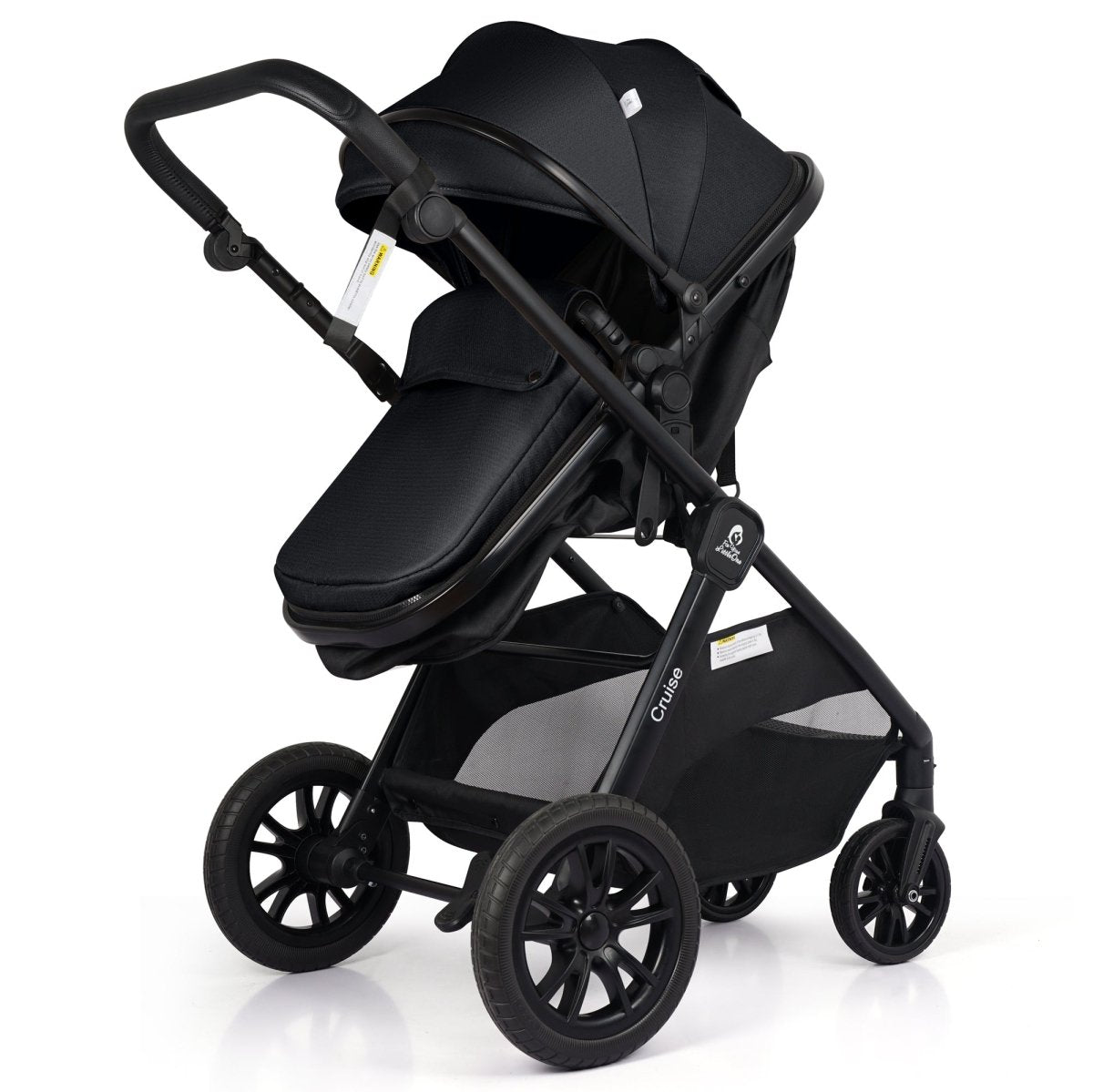For Your Little One Cruise 3 In 1 Travel System With i-Size Car Seat - Eclipse Black (Free Cupholder / Seat Liner Included!)