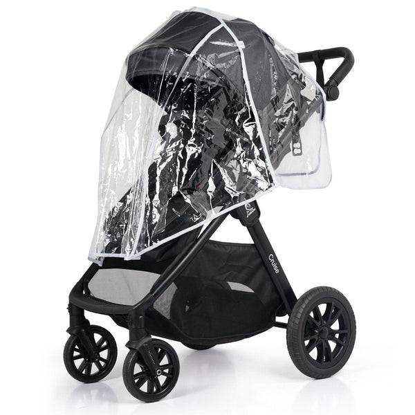 For Your Little One Cruise 3 In 1 Travel System With i-Size Car Seat - Eclipse Black (Free Cupholder / Seat Liner Included!)