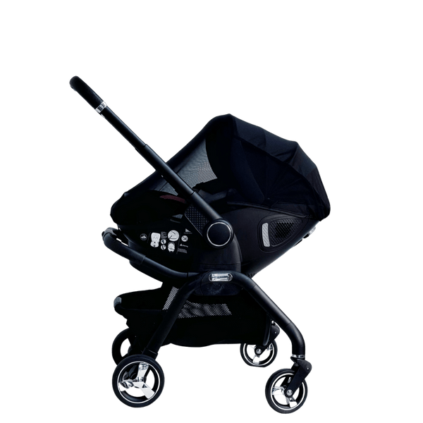 For Your Little One Qubi Infant Car Seat & Stroller 7 Piece Bundle - Eclipse Black