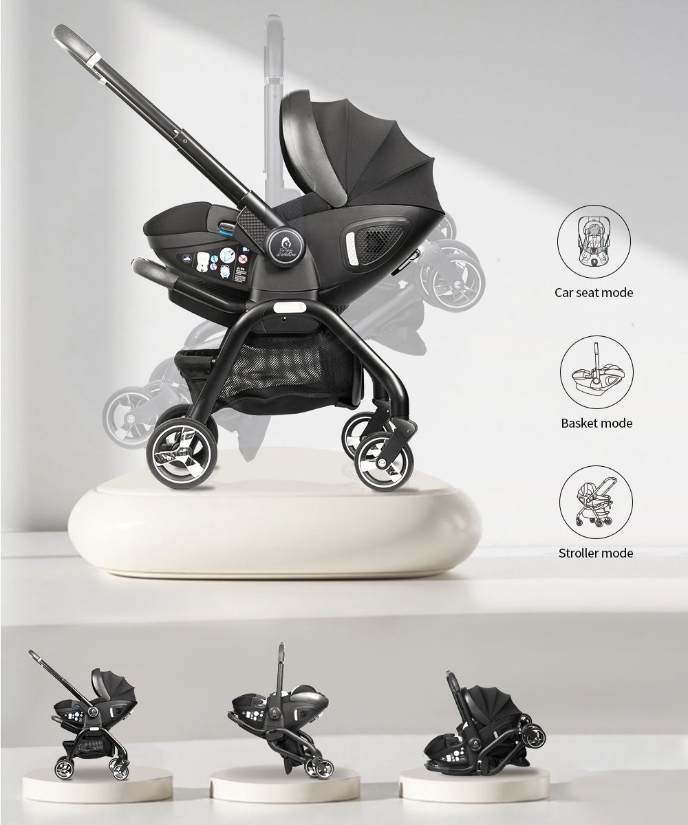 For Your Little One Qubi Infant Car Seat & Stroller - Eclipse Black-Grade A