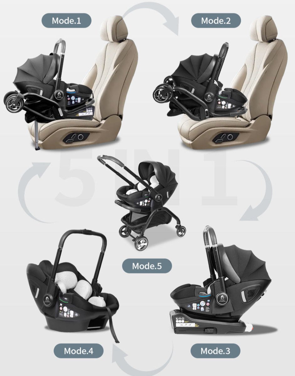 For Your Little One Qubi Infant Car Seat & Stroller - Eclipse Black-Grade A