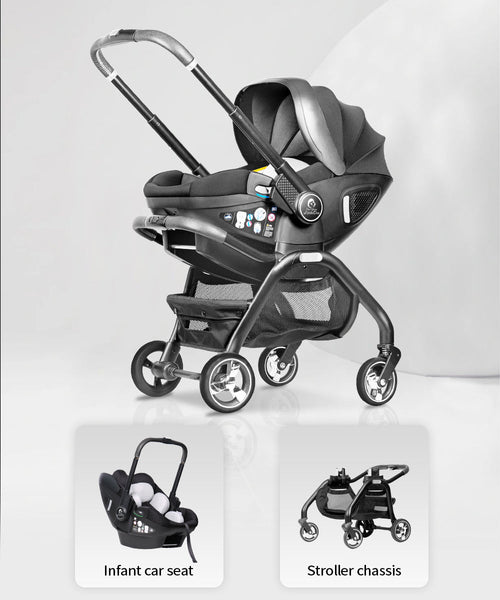 For Your Little One Qubi Infant Car Seat & Stroller & Base - Eclipse Black