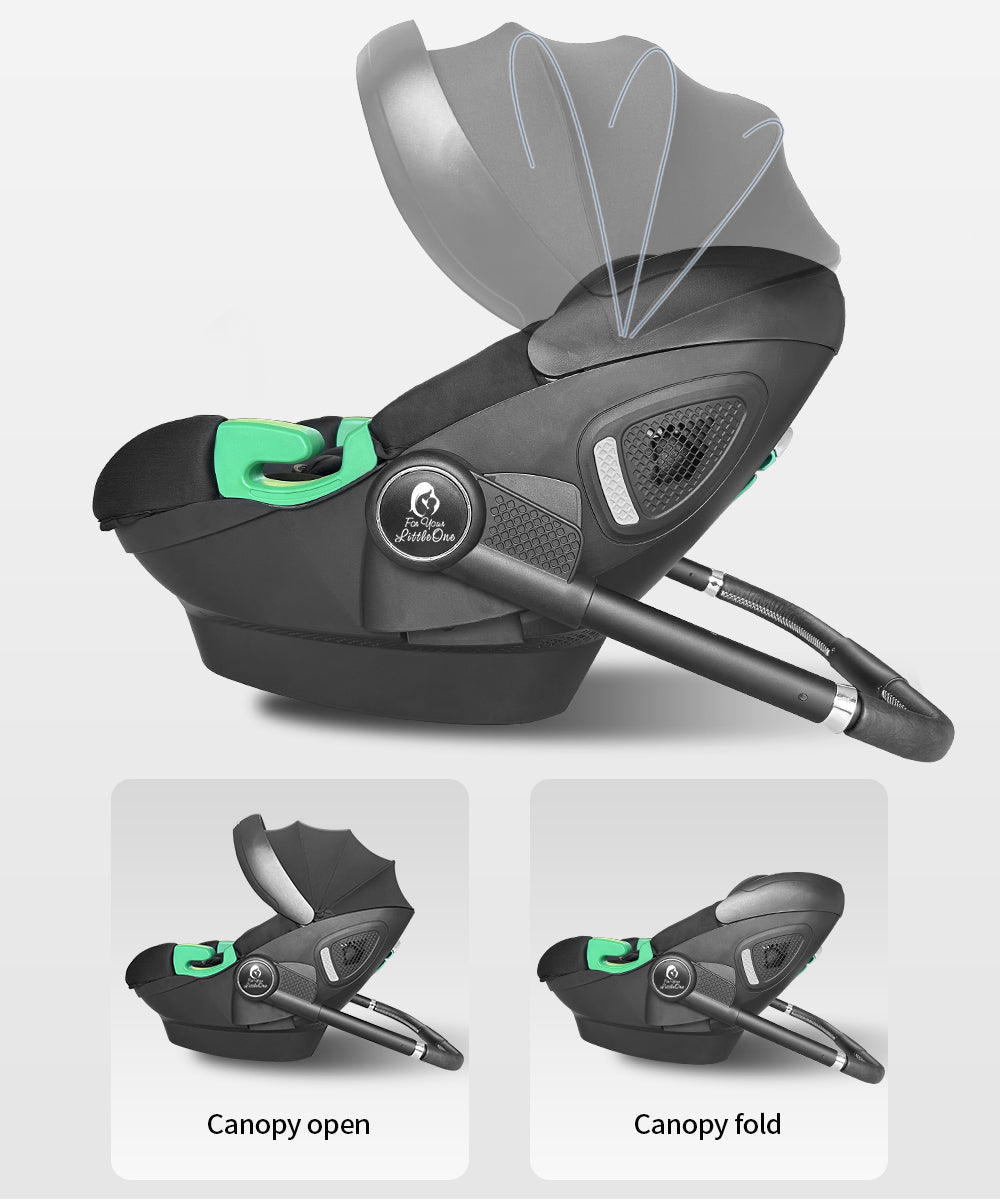 For Your Little One Qubi Infant Car Seat & Stroller - Eclipse Black-Grade A