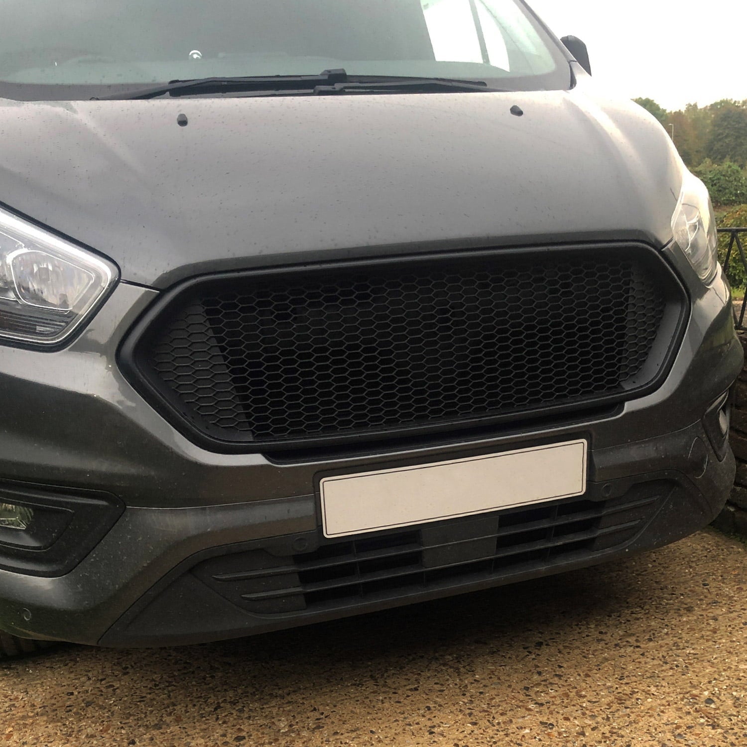 For Ford Transit Custom Matte Black Honeycomb Grille Set - Pre-Painted and Ready to Fit