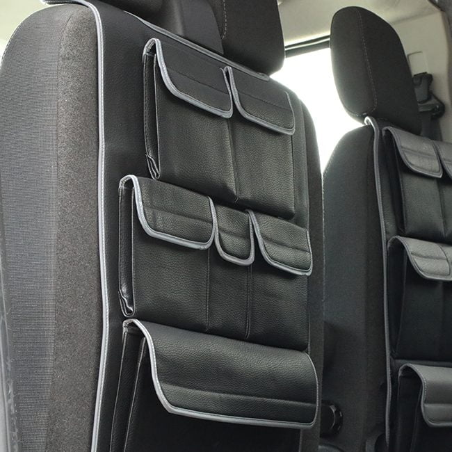 For Ford Transit Custom Double Seat Back Organiser – Premium Leatherette Storage Solution