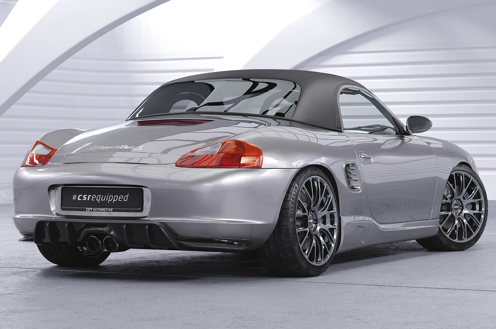 CSR Porsche Boxster 986 Rear bumper diffuser splitter apron ABE HA420-M in Matte Carbon Finish - Ready to Fit