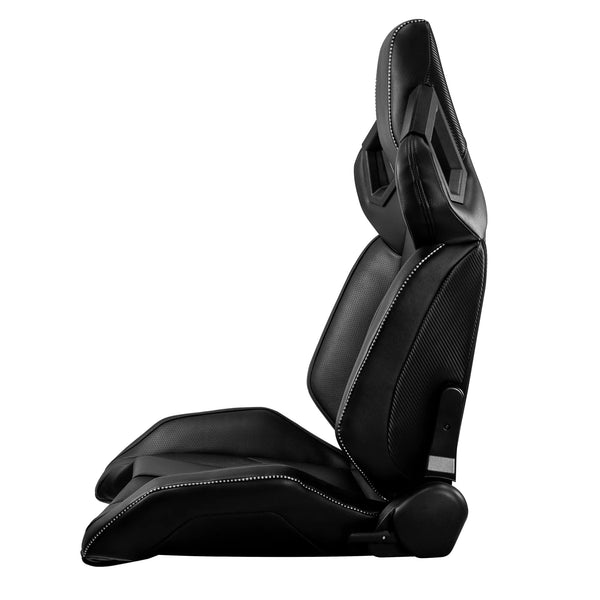 JIABEIR (Manufactured and Dispatched from China) Black Luxury Sports Car / Racing Sim x1 Individual Bucket Seats JBR1085