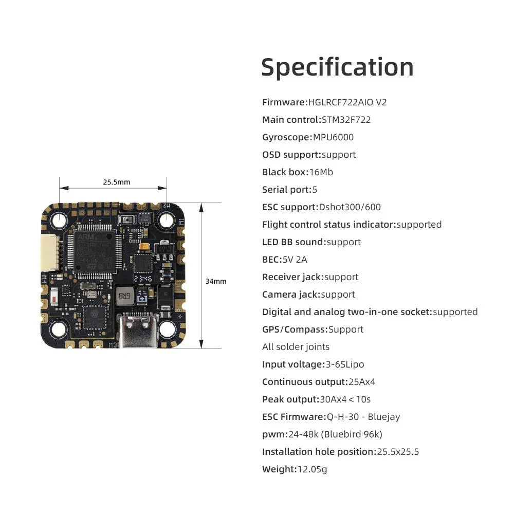 HGLRC Specter 25A F7 AIO Flight Controller