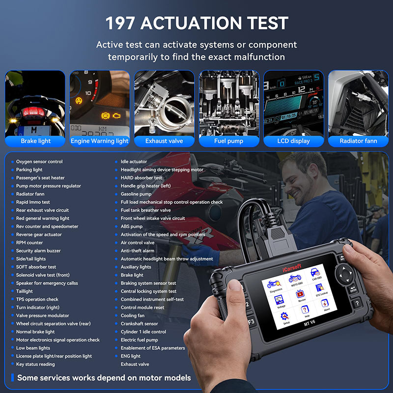 iCarsoft MT V6 OBDII 4" TFT Pro Diagnostic Scan Tool for BMW Motorbike Motorcycle