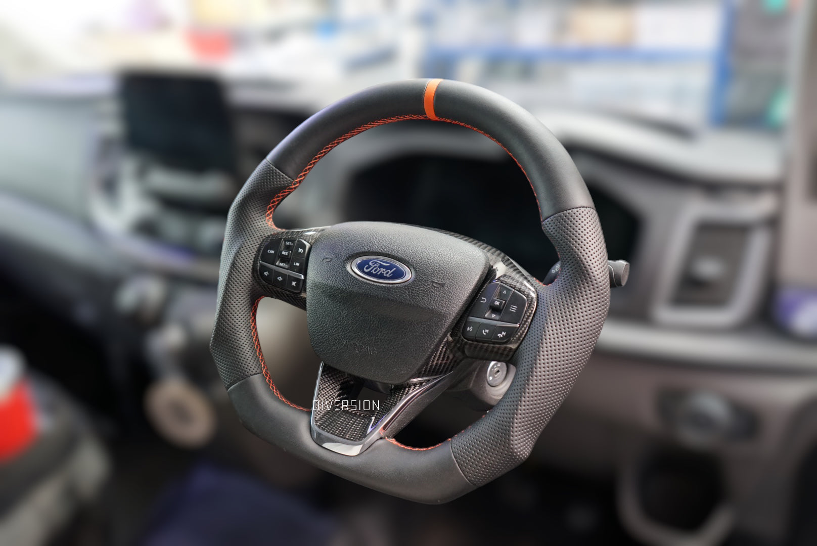 Ford Transit MSRT Leather / Carbon Fibre Custom Steering Wheel (2018 - Present)