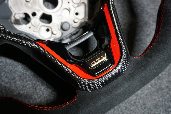 Volkswagen Golf MK8 Bespoke Custom Alcantara / Leather Steering Wheel (CUSTOM /  GTI / GTD / R-Line / R 2020+ Models)