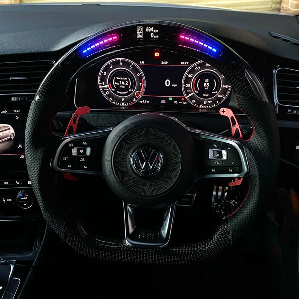 Volkswagen Polo AW MK6 GTI / R Line LED Display Carbon Fibre Steering Wheel (LED CUSTOM / 2018+ Models)