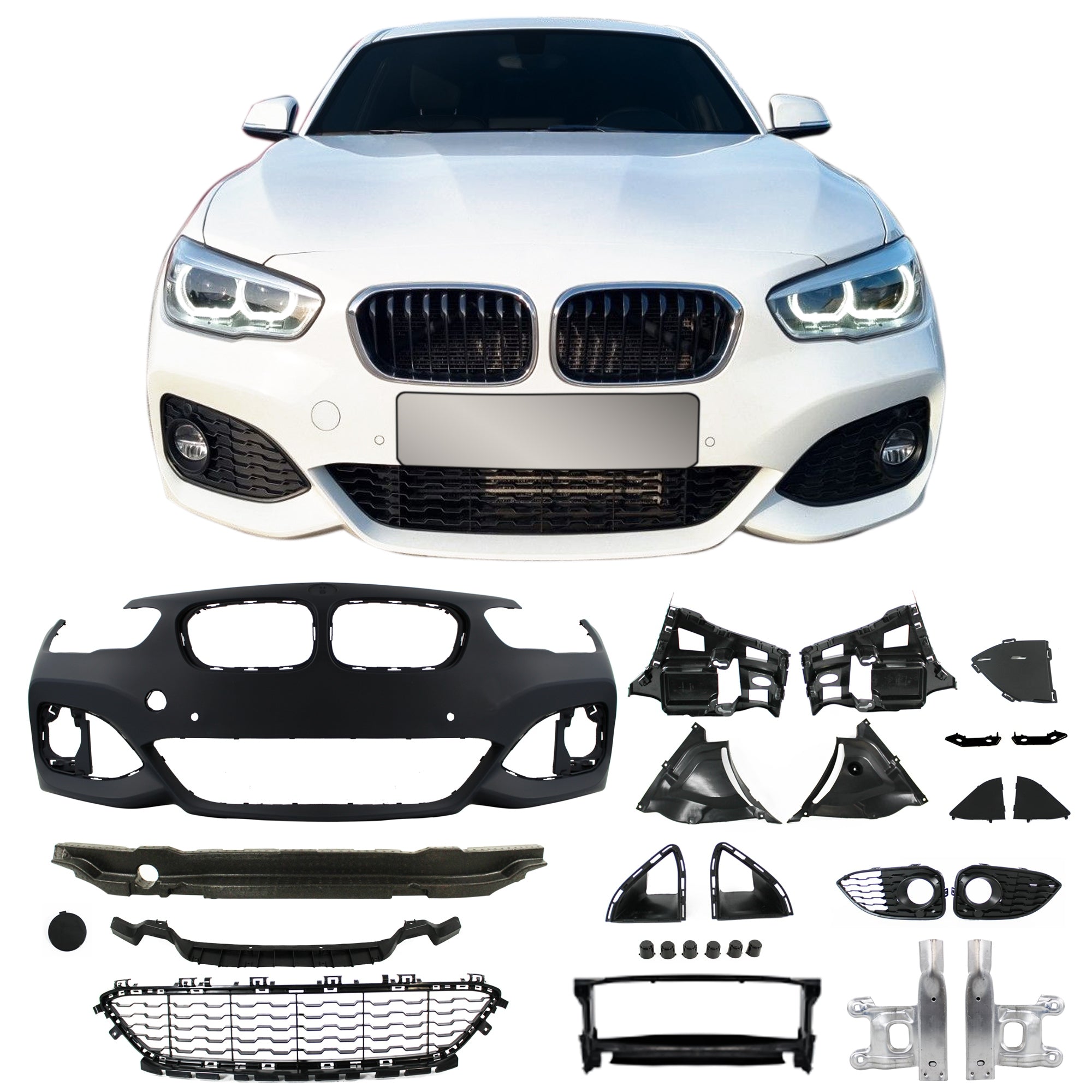 JOM BMW F20 LCI F21 LCI 15-19 Front Bumper Polyp Unpainted + grilles & covers