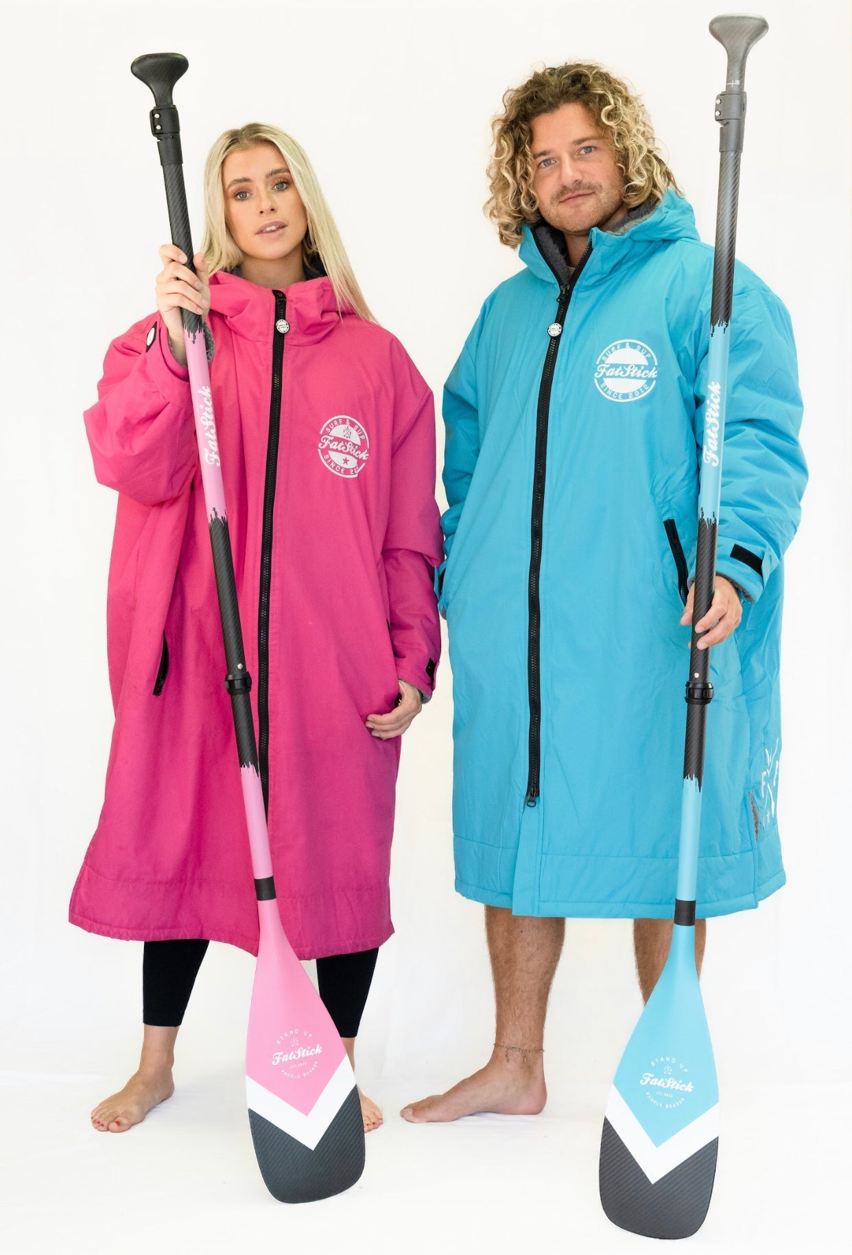 FREE BAG | 3 Piece Full Carbon Paddle Board Paddle - Blue/Pink/Black