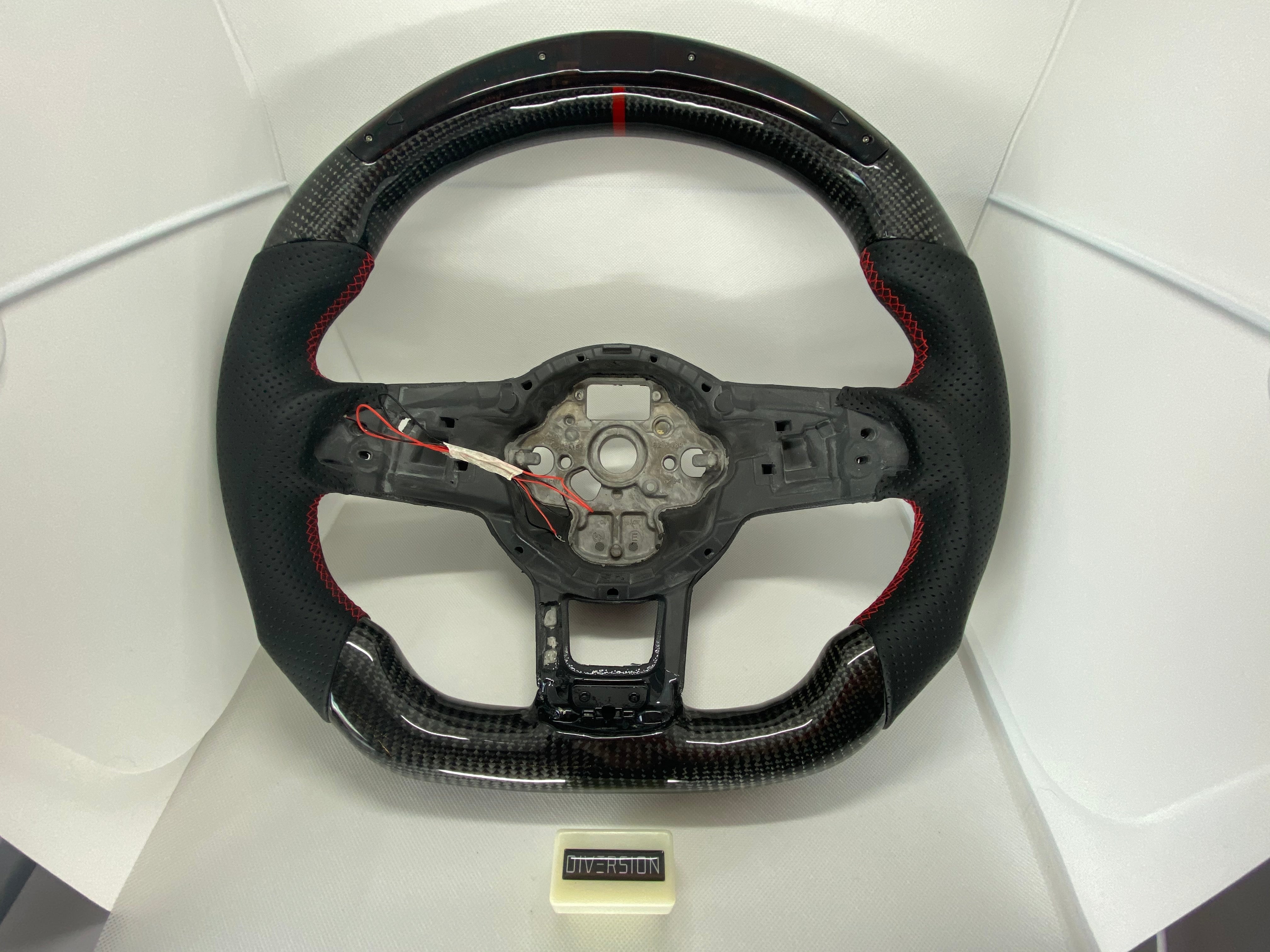 Volkswagen Polo 6C GTI / GT / R Line LED Display Carbon Fibre Steering Wheel (LED CUSTOM / 2014 - 2017 Models)