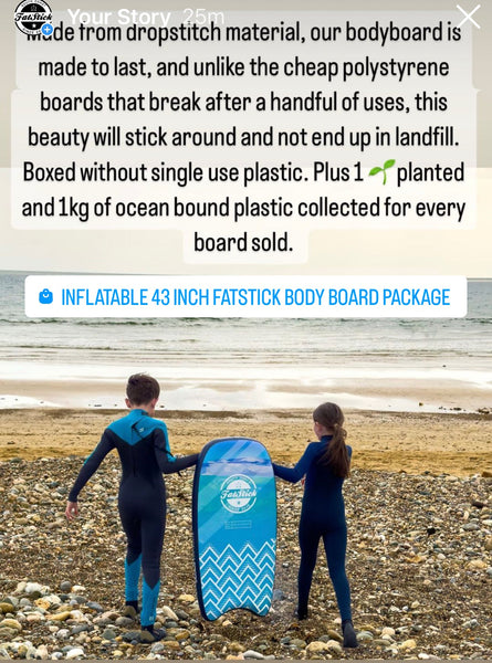Inflatable 43" FatStick Body Board Package