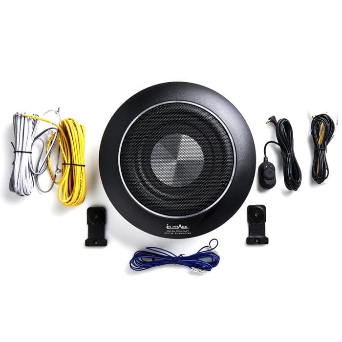 In Phase USW10 300W Under Seat Subwoofer with Wiring Kit and Bass Remote