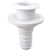 Thru-Hull Flanged Fitting – 1" (25 mm Hose), 81 mm Length, White | Marine Grade PP