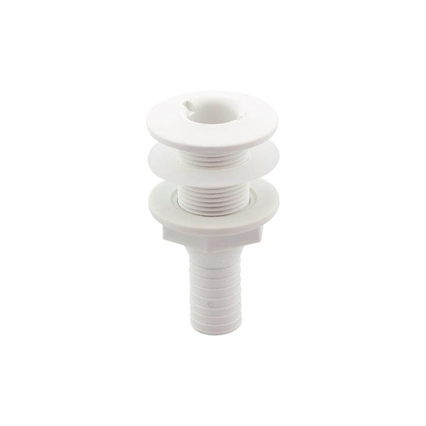 Thru-Hull Fitting 19 mm (3/4 in) Hose Barb, White | 4Boats