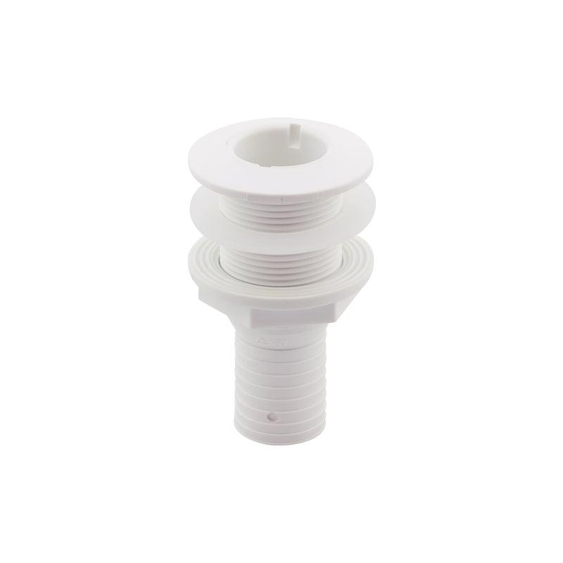 Thru-Hull Fitting 32mm (1 1/4") White with Hose Barb & Washer | 4Boats