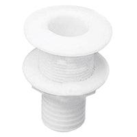 Thru-Hull Fitting 13 mm (1/2") Hose Barb, White | 4Boats