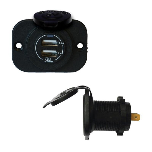 Dual Port USB Socket 12/24V DC