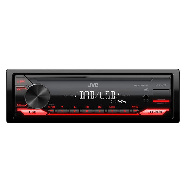 JVC KD-X182DB 1 DIN Digital Media Receiver Car Stereo Headunit DAB+ MP3 / WMA / WAV / FLAC AUX USB