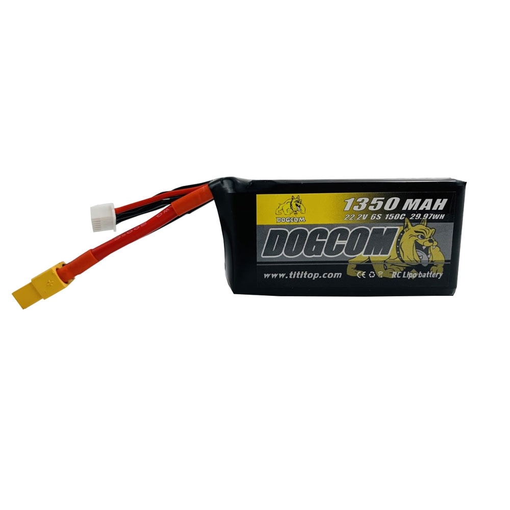 DogCom 1350mAh 22.2V 150C 6S1P Lipo Battery Pack (XT60)