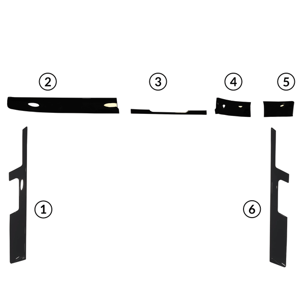 For VW T6 Transporter Lower Dash Styling Trims Comfort Dash Gloss Black Painted and Ready to Fit (Set of 6)