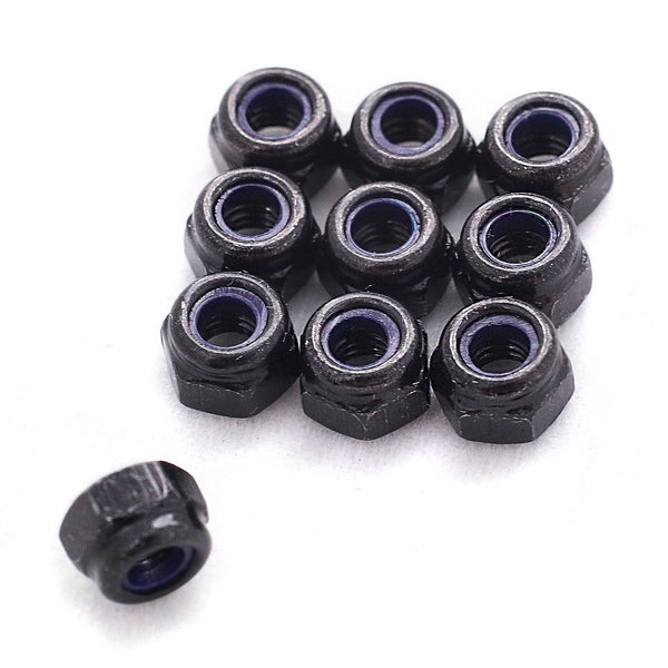 10x M3 LockNut Pack (Nylock) Black Anodised
