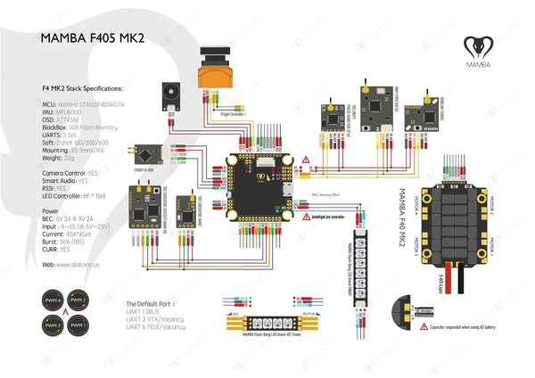 Mamba F405 MK2 (V2) BetaFlight Flight Controller