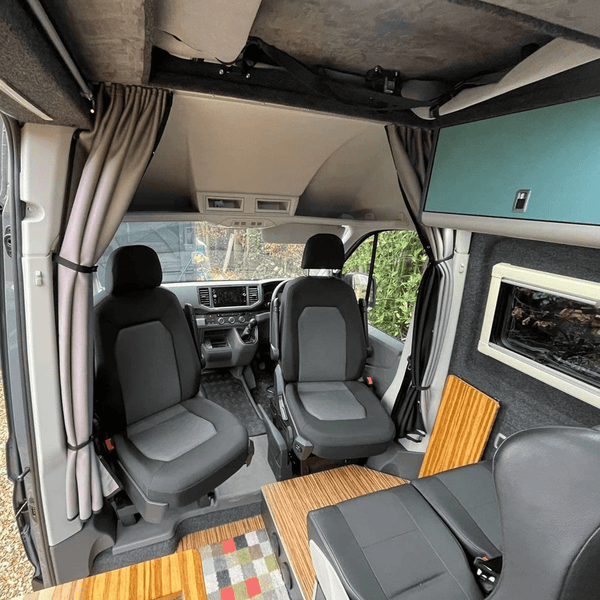 For MAN TGE / New Crafter Cab Divider Curtain Kit with Rail Premium Quality - Van-X