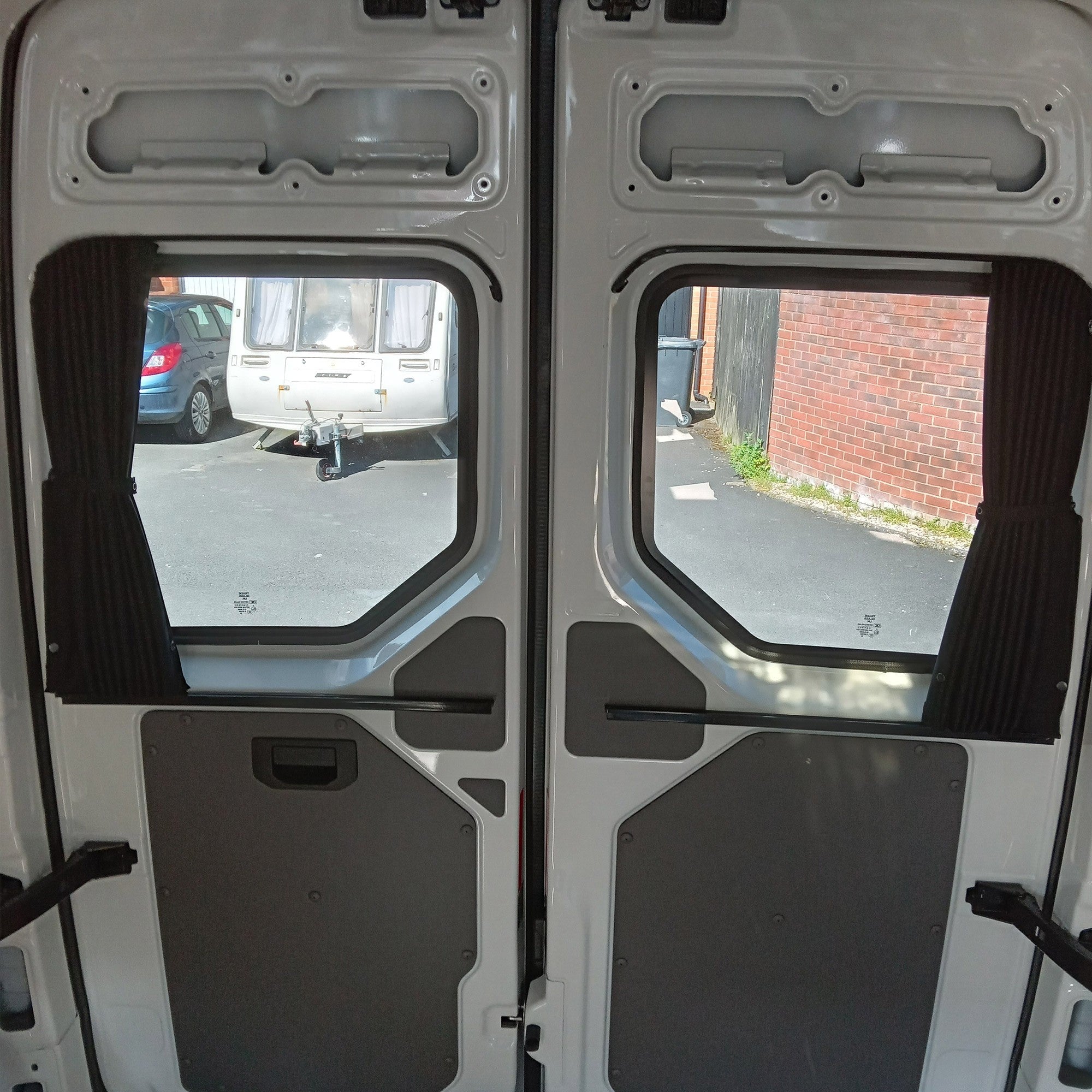 For MAN TGE / New Crafter Premium 1 x Barndoor Window Curtains Campervan Conversion Blackout Van-X
