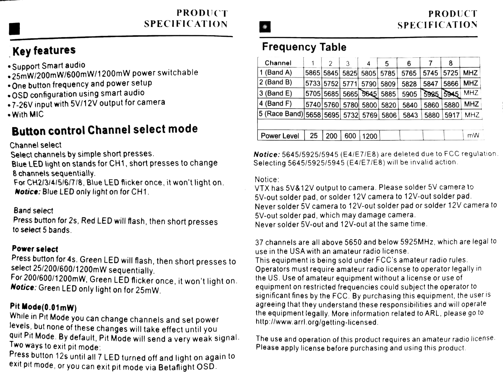 TheFPV Chaos VTX V2 Video Transmitter (25-1200mW, 2-6S, VTX Telemetry / Control, MMCX/SMA)