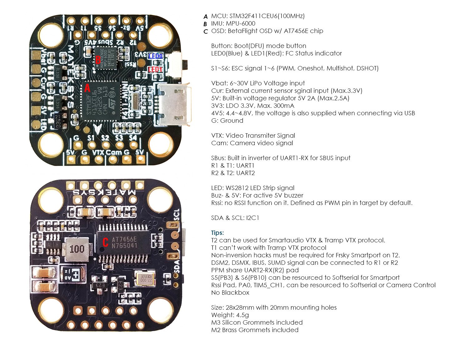 Matek F411-Mini BetaFlight Flight Controller
