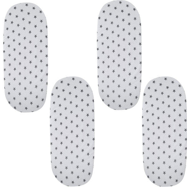 Moses Basket Jersey Fitted Sheet 100% Cotton - Pack Of 4