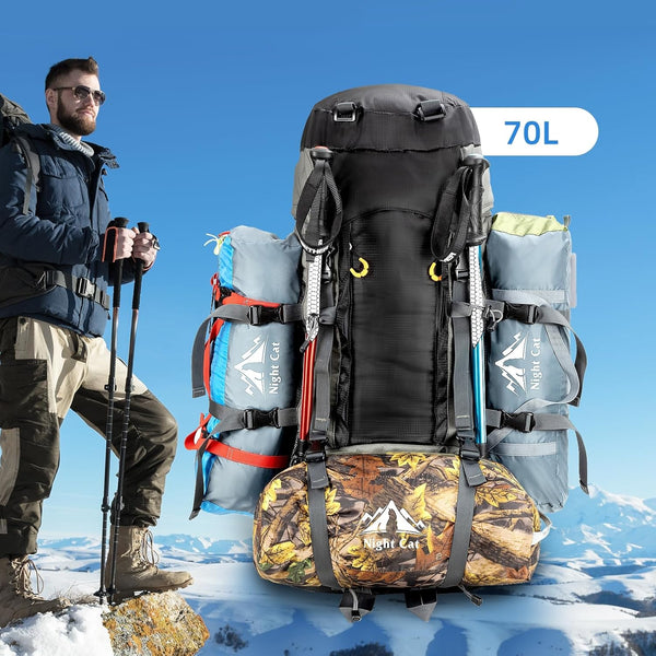 70L Night Cat Hiking Backpack with Internal Frame