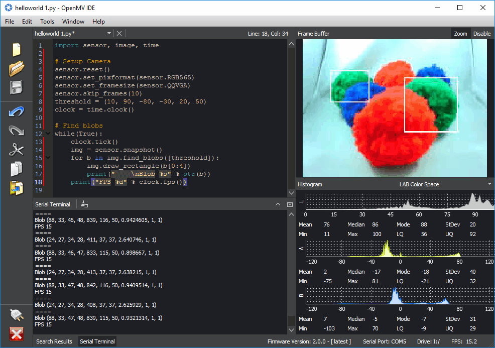 OpenMV Cam H7 - Machine Vision w/ MicroPython