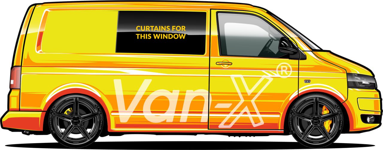 For VW T4 Caravelle / Shuttle Premium Window Curtains - Black/Grey - CREATE YOUR OWN BUNDLE! Van-X