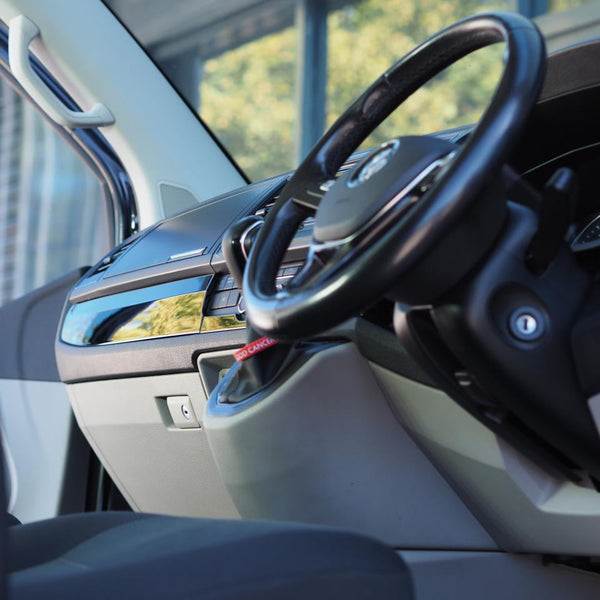 For VW T6 Transporter Lower Dash Styling Trims Comfort Dash Gloss Black Painted and Ready to Fit (Set of 6)