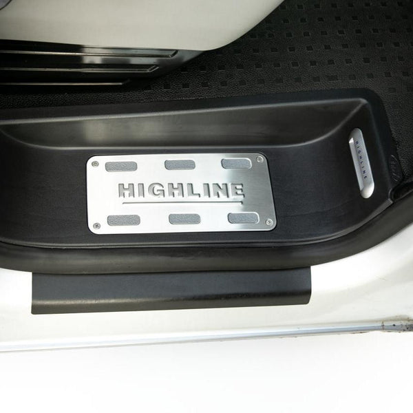 VW T5, T5.1 Transporter Campervan Full Side Steps with Highline Inserts, Logo & LED – OEM Styling