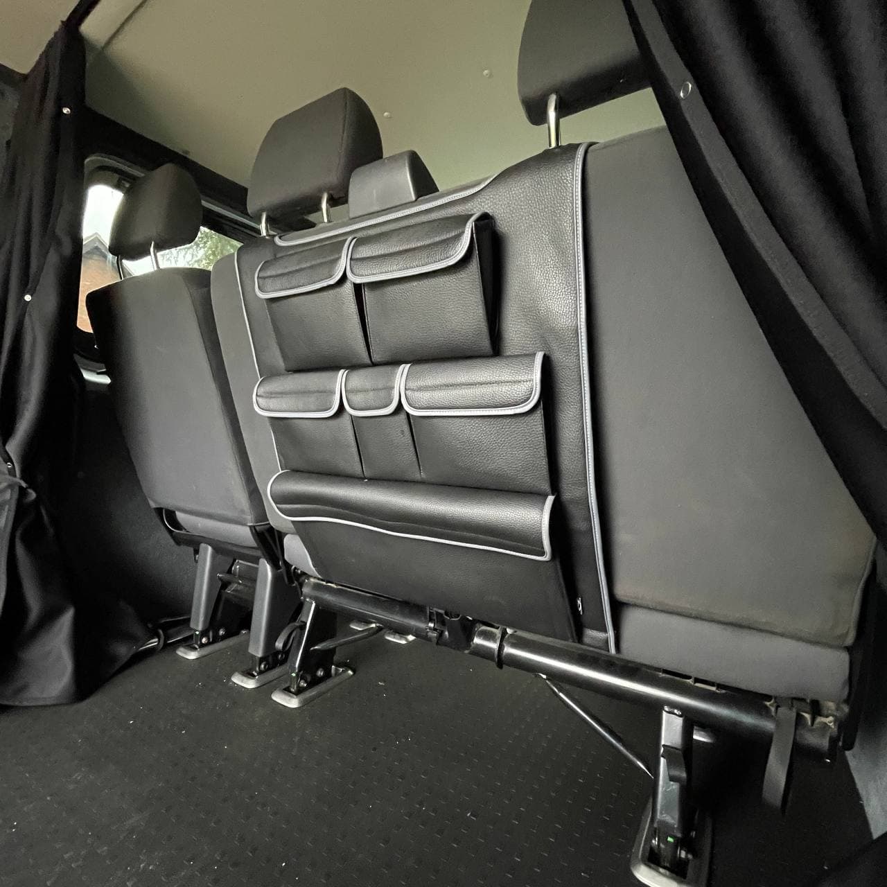 For VW T5 & T5.1 Transporter Double Seat Back Organiser – Premium Leatherette Storage Solution