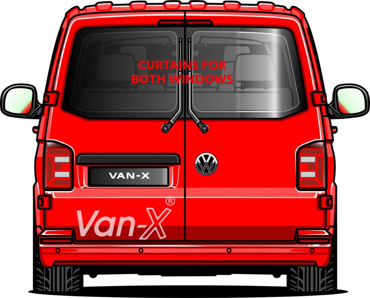 For VW T6 Transporter Van Conversion Premium Curtains - Black/Black - CREATE YOUR OWN BUNDLE! Van-X