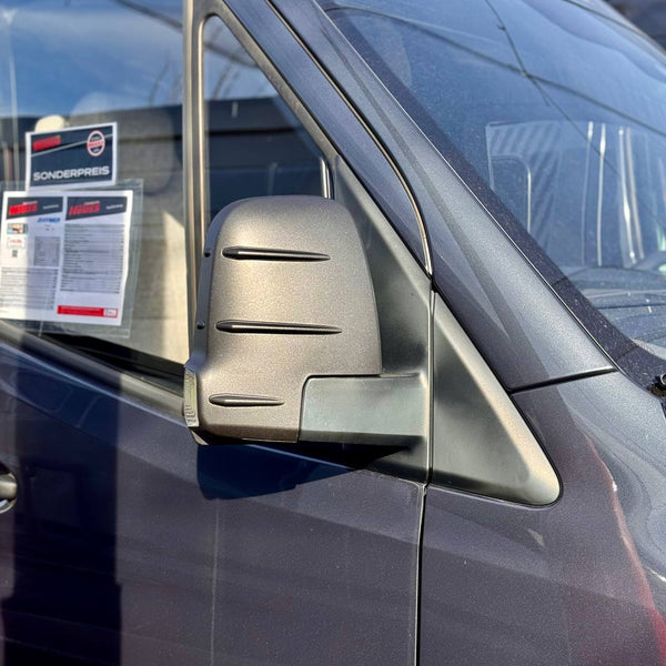 For Mercedes Sprinter Dodge 907 Wing Mirror Covers with Indicator - Hammerite (Set of 2) - Replacement Caps for 907 Models
