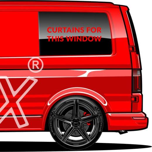 For Fiat Scudo Premium Window Curtains - Black/Burgundy - CREATE YOUR OWN BUNDLE! | Van-X