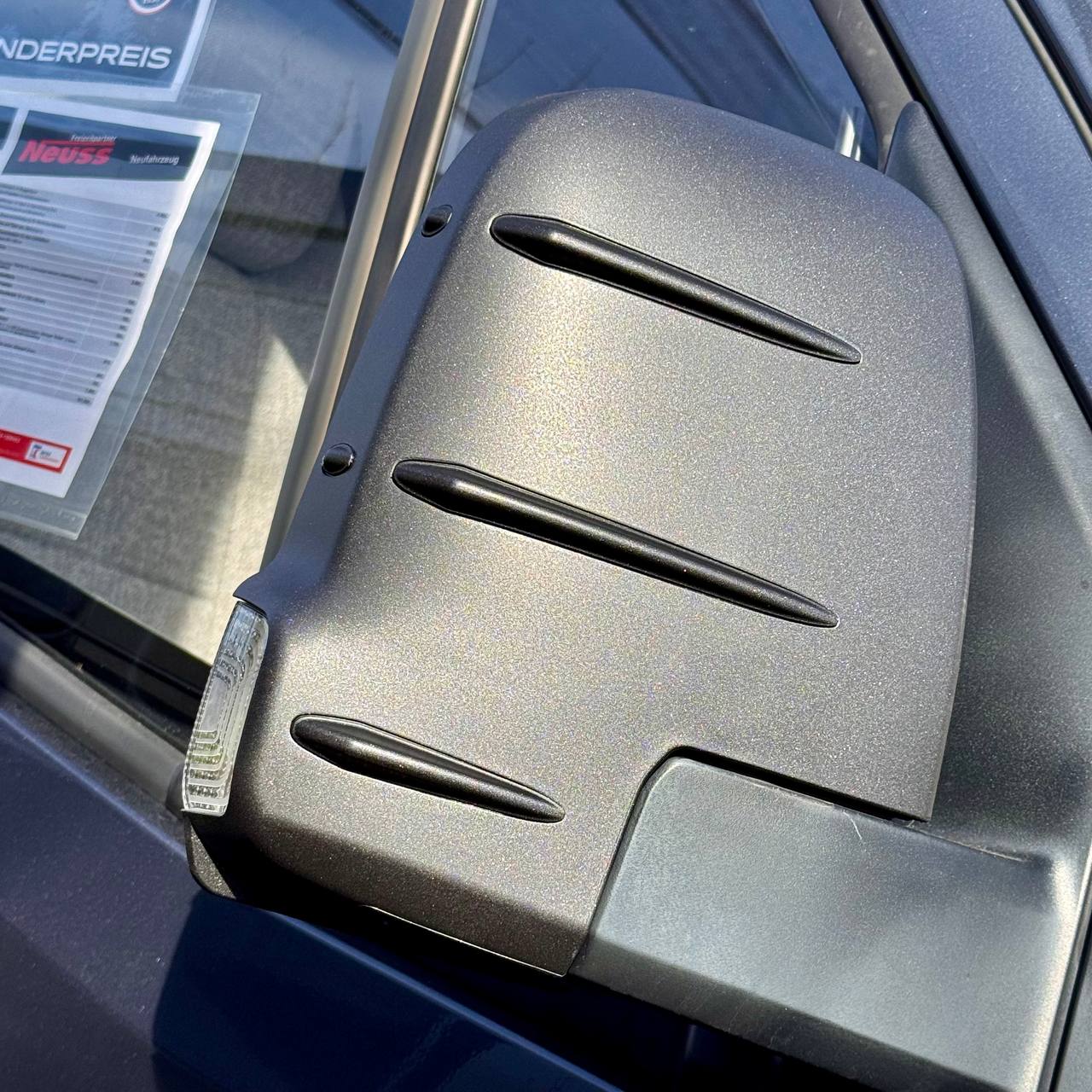 For Mercedes Sprinter Dodge 907 Wing Mirror Covers with Indicator - Hammerite (Set of 2) - Replacement Caps for 907 Models