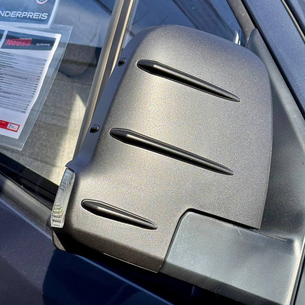 For Mercedes Sprinter Dodge 907 Wing Mirror Covers with Indicator - Hammerite (Set of 2) - Replacement Caps for 907 Models