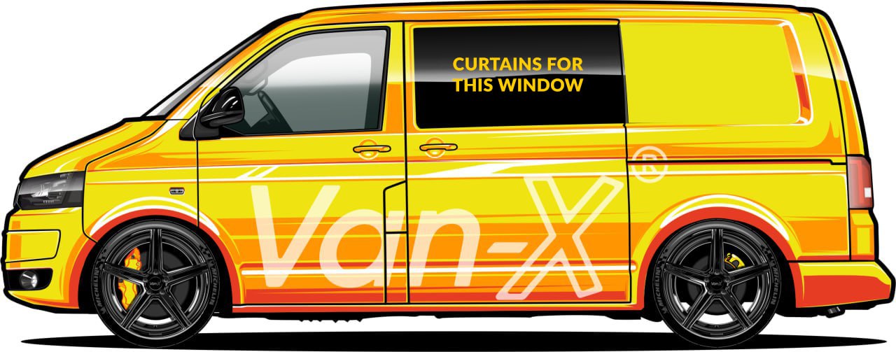 For VW T5 Caravelle / Shuttle Premium Window Curtains - Black/Black - CREATE YOUR OWN BUNDLE! Van-X