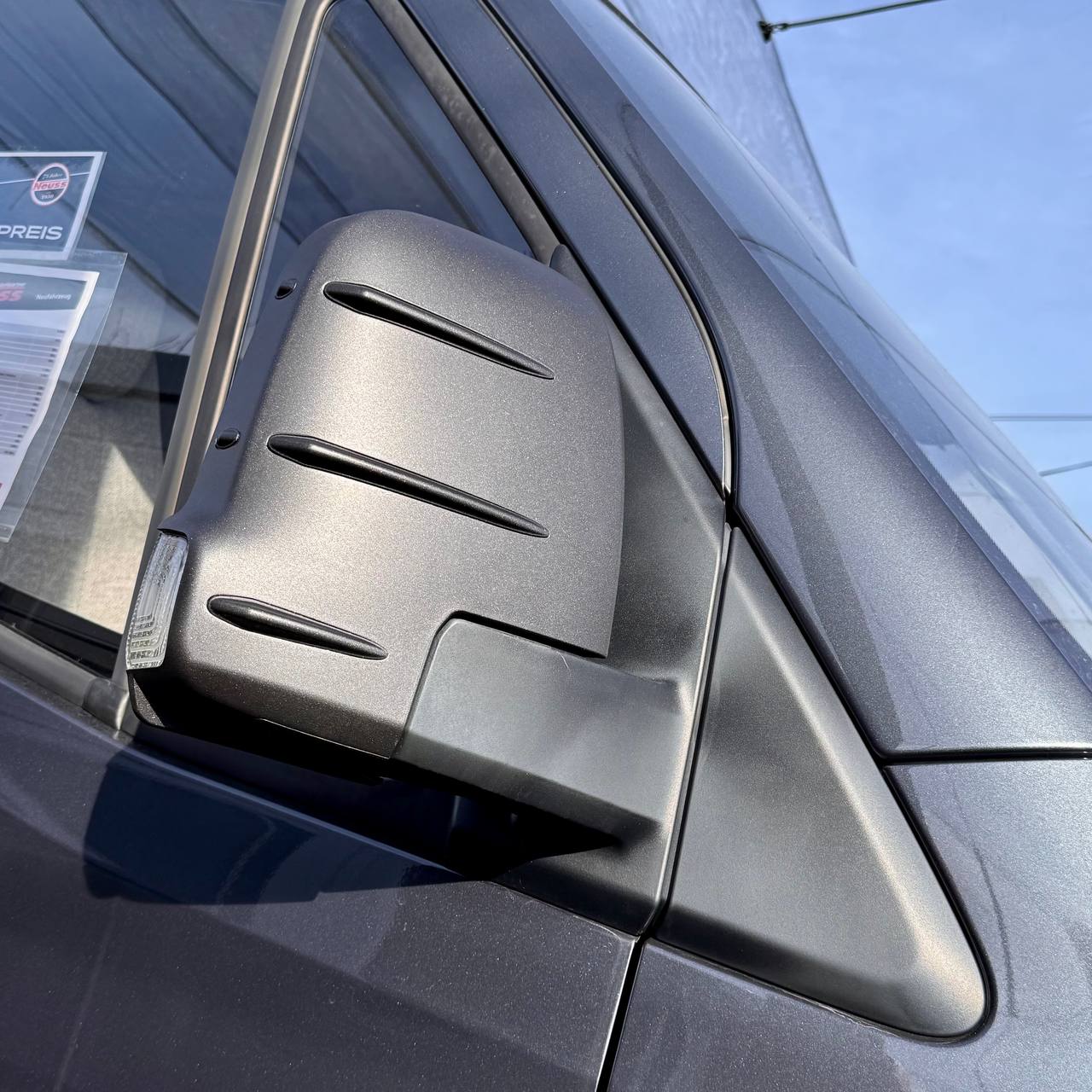 For Mercedes Sprinter Dodge 907 Wing Mirror Covers with Indicator - Hammerite (Set of 2) - Replacement Caps for 907 Models